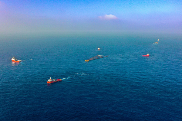 助力油气增储上产 亚洲第一深水导管架“海基一号”海上安装就位
